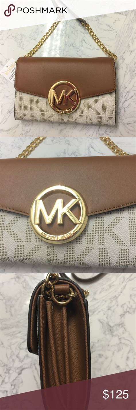 nwt michael kors hudson large phone cross body brown sales|NWT Michael Kors Hudson Large Phone Crossbody Bag Vanilla .